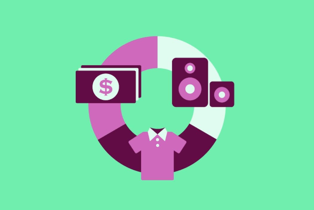 Money flow economy circular graphic